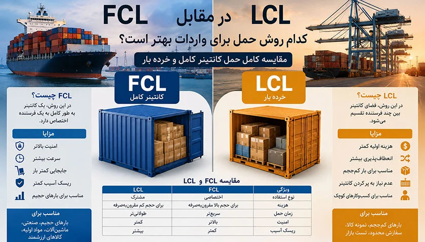FCL و LCL چیست؟ کدام روش حمل برای واردات بهتر است؟ FCL و LCL چیست؟ کدام روش حمل برای واردات بهتر است؟